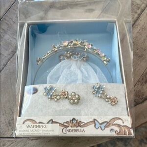 Cinderella Floral Tiara and Earring Set